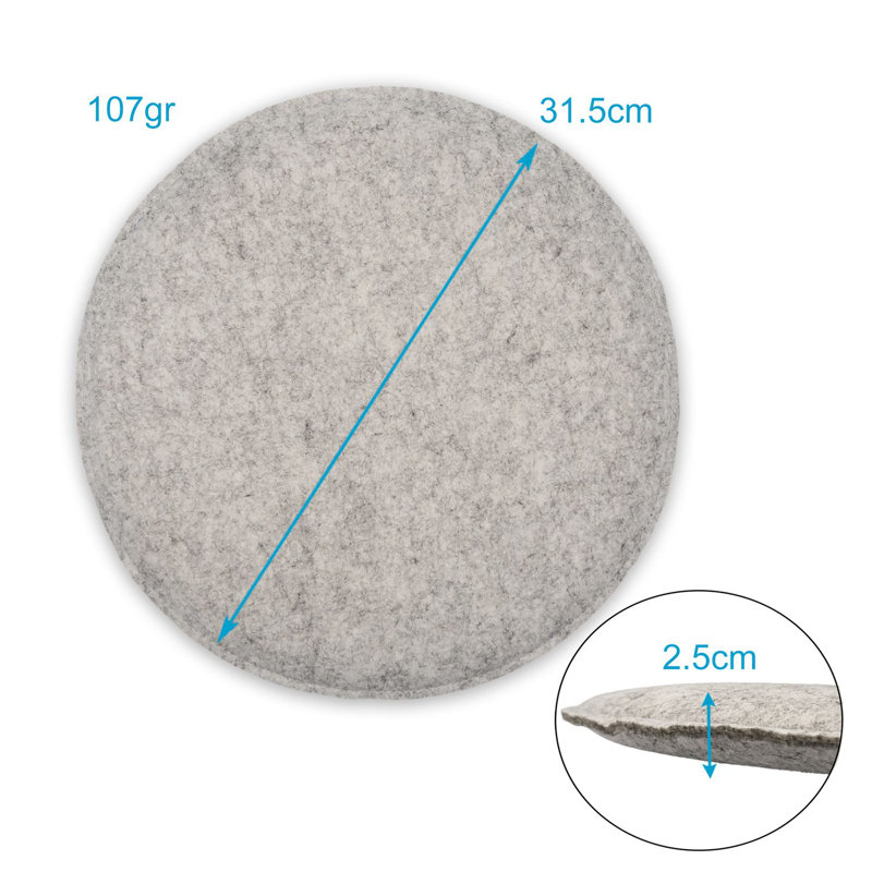 Felt Seat - 31.5 x 2.5cm Garden Chair Pad Cushion