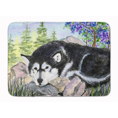 Tapis pour salle de bain en mousse à mémoire malamute effet velours alaskan
