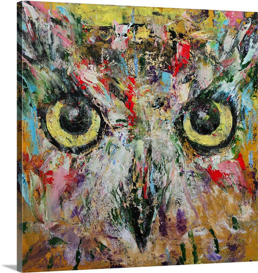 «Owl Mystic Owl» par Michael Creese, reproduction d'art sur toile, H 16 po x l 16 po x P 1,25 po