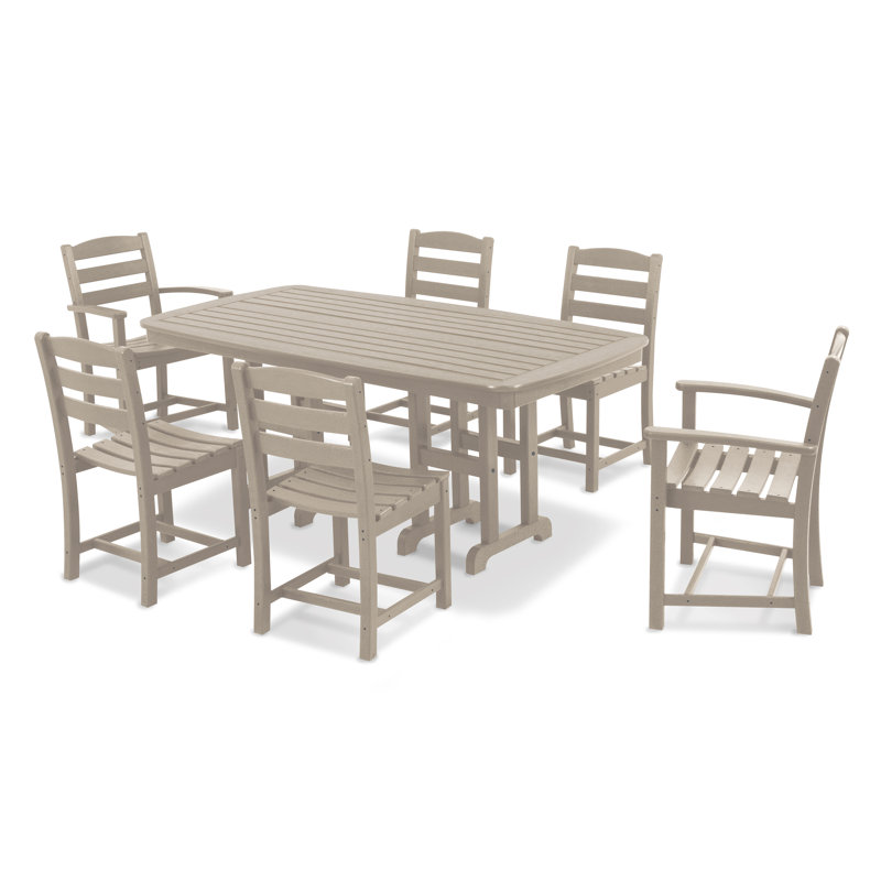 POLYWOOD La Casa Café 7-Piece Dining Set, Sand