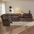 7 - Seater Corner Sectional Sofa With Functional Console & Manual Reclining Loveseat