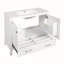 Meuble-lavabo moderne blanc 36 po avec lavabo en céramique, portes à fermeture douce et nombreuses solutions de rangement pour les petites et moyennes salles de bain