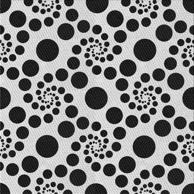 Tapis noir/blanc à motifs, Carré 4 pi
