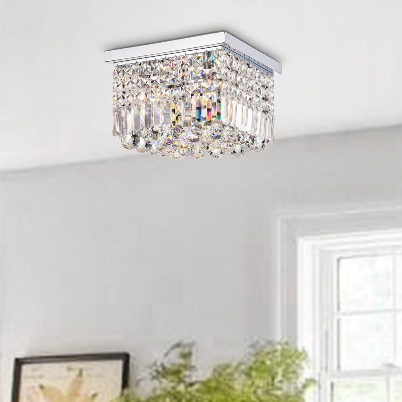Plafonnier encastré 4 lumières 11,8 po Homburg, Chrome