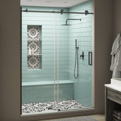 Porte de douche coulissante simple sans cadre Coraline XL l 64 x H 80