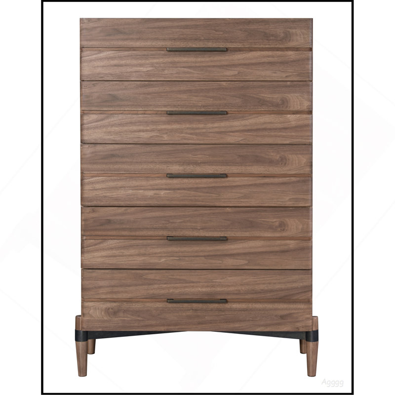 Tranquility Five Drawer Chest, No Assembly Required, Walnut Finish
