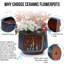 3 pots de fleurs en céramique brillante gris antique, toutes saisons pour le patio, le jardin ou le salon, la santé des plantes de drainage, pot à fleurs de 14,71 po de largeur, utilisation intérieure et extérieure, développement Hole Root, X-1640400564
