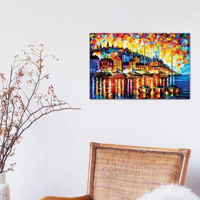 Harbor Of Corsica by Leonid Afremov - Painting on Canvas
