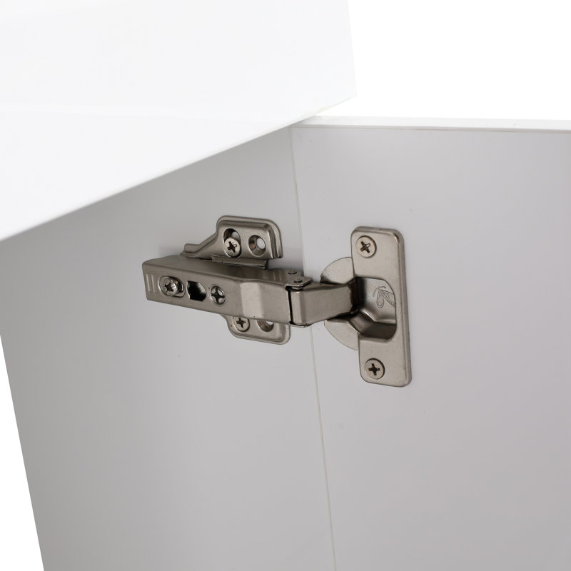 Meuble-lavabo à fermeture en douceur avec lavabo et support de rangement, 16 po pour petite salle de bain