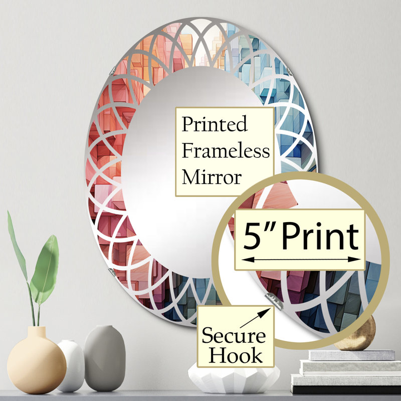 Crichlade - Miroir mural moderne ovale, 30 po x 20 po