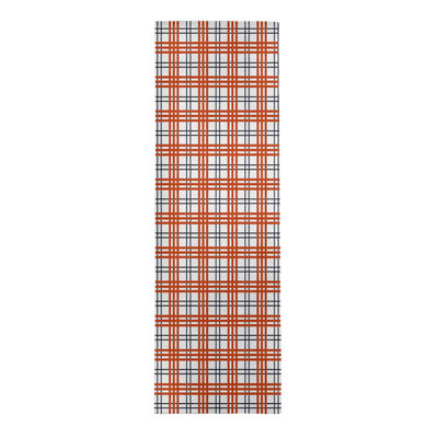 Tapis orange / blanc à carreaux