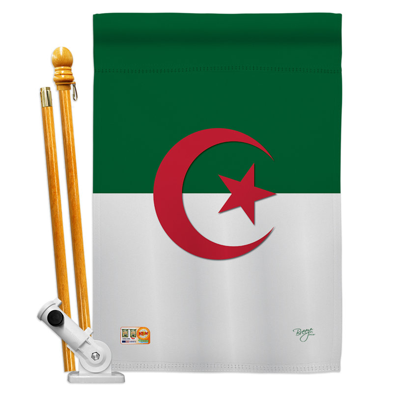 « algérie flags of the world », impression en polyester de 2 côtés 40 x 28 po ensemble de drapeau