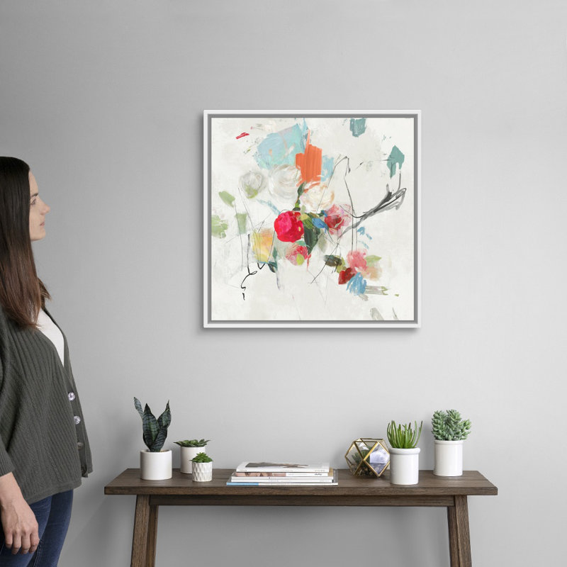Spread Love I par PI Studio - reproduction d'art sur toile, Cadre flottant blanc, H 26 po x l 26 po x P 1,75 po