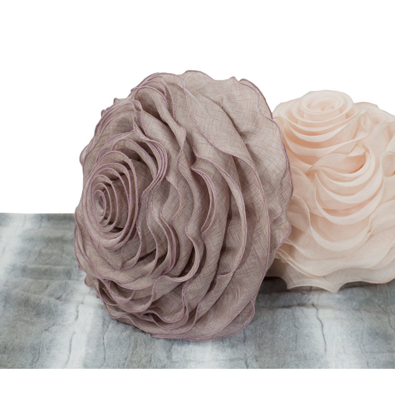 Floral Throw Pillow, No Fill, Mauve