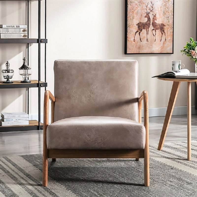 Fauteuil d'appoint Classic Mid Century Modern, Chameau clair