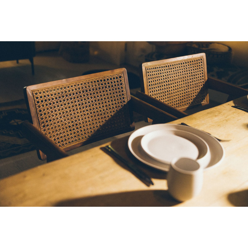 Chaise avec accoudoirs en bois massif Annamaria