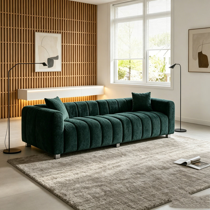 Canapé en velours de première qualité 83,46 po, Green