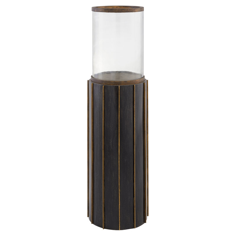 Reed Wood Floor Hurricane, 36" H x 10" W x 10" D