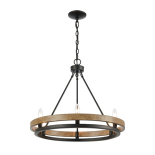 Sumler 8 - Light Dimmable Wagon Wheel Chandelier