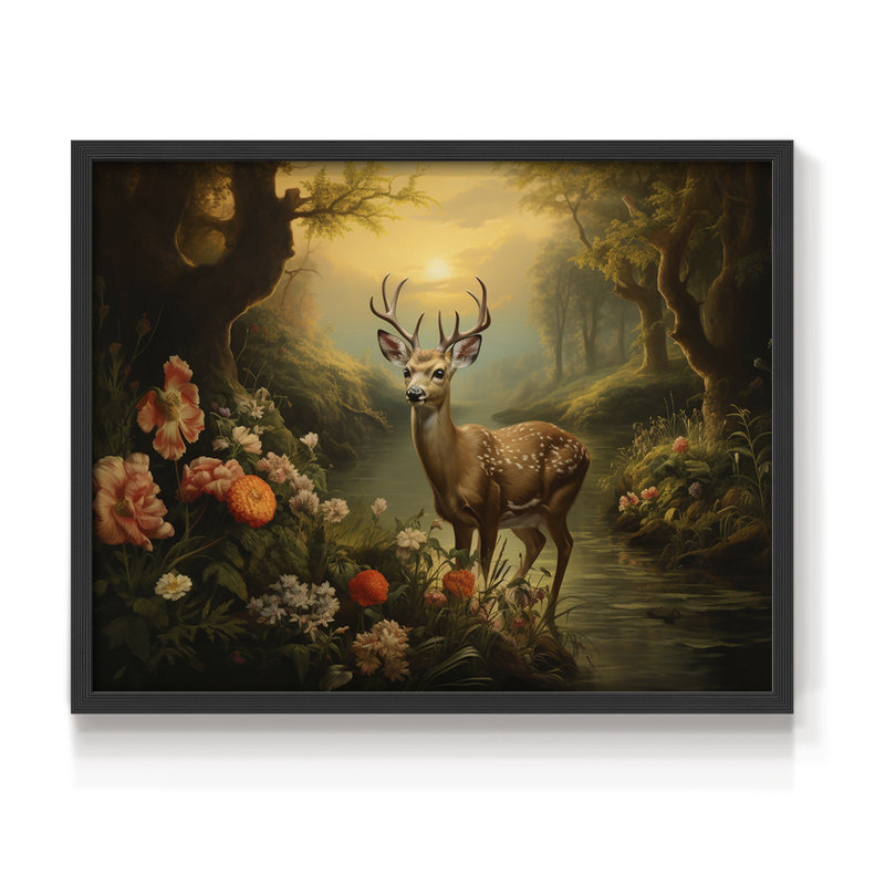 Faune - XXII - Reproduction encadrée - Restickable, H 11 po x l 14 po, Noir, noir, noir, noir