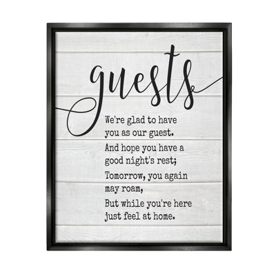 " Guests Feel At Home " by Lettered And Lined