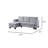 Mishea Renaissance Rhapsody Light Gray Velvet Reversible Sleeper Sectional Sofa