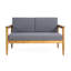 Lahoma Outdoor Acacia Wood Loveseat, 52.75" Loveseat Teak and Gray