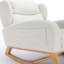 Chaise berçante en tissu Teddy avec pieds en bois paquet-2025157411