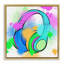 "Splattered Music Headphones", art mural encadré par Marcus Prime-1350631819-1346670824
