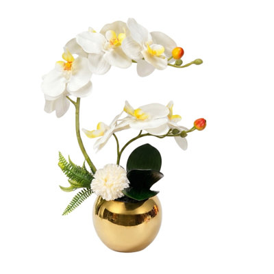 Orchidées artificielles roses modernes dans un vase 16 "
