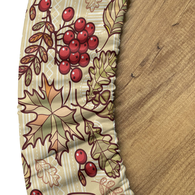 Ebern Designs Rowan Fitted Round Tablecloth Multicolor, 51.97" Round