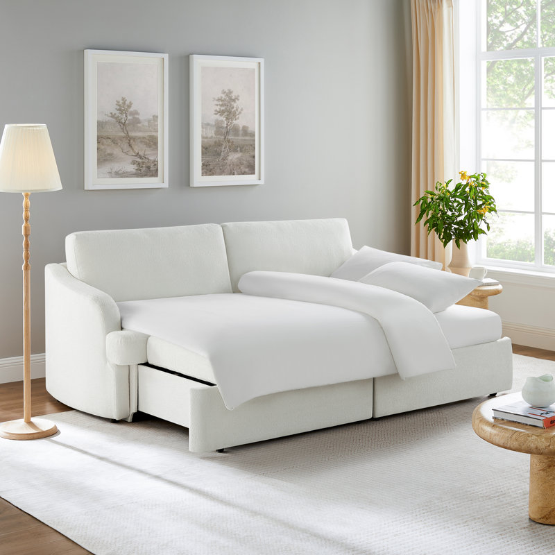 Serta Montana 91.3" Split Pull-Out Convertible Sofa, Ivory