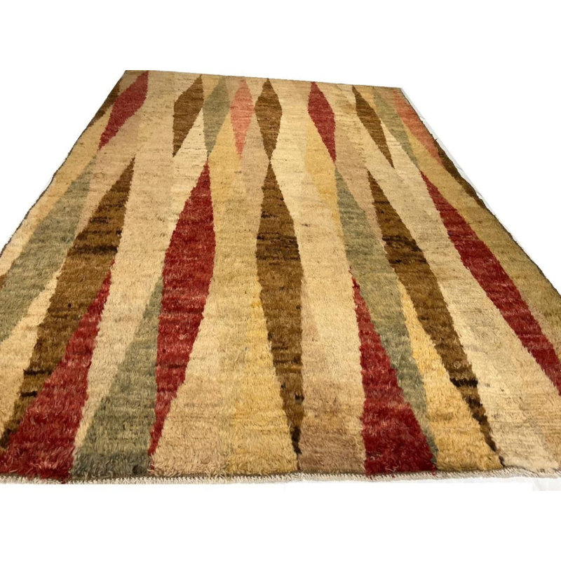 Canvello Fine Hand Knotted Modern Shaggy Rug - 5'6'' X 8'7''