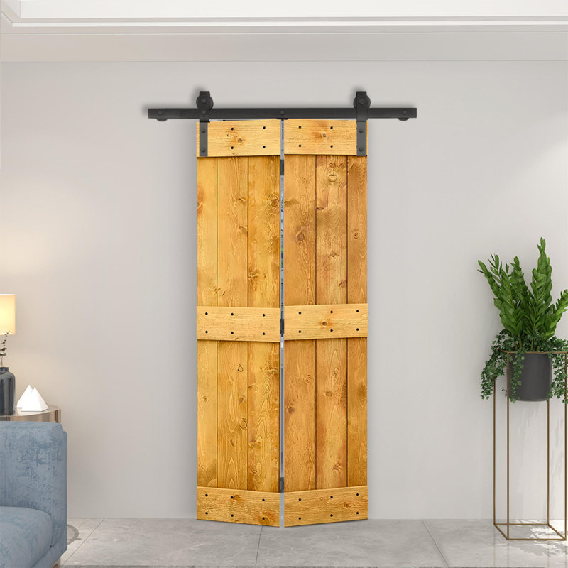 84'' Solid Wood Double Pane Painted without Installation Hardware Kit Bi-Fold Door, 20" x 84", Colonial Maple