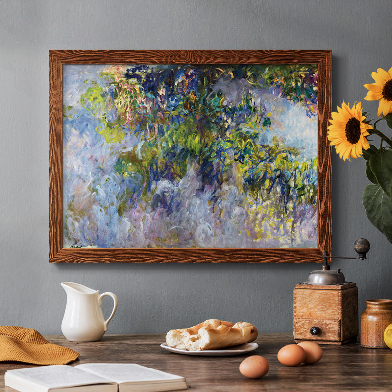 Wisteria [1] par Monet, reproduction d'art sur toile, Érable, H 14 po x l 20 po