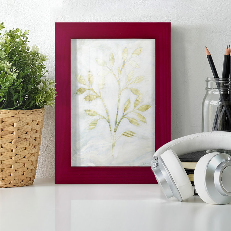 Consolata Breezy Fronds II, reproduction d'art encadrée, Rouge cerise, H 6 po x l 4 po x P 1 po