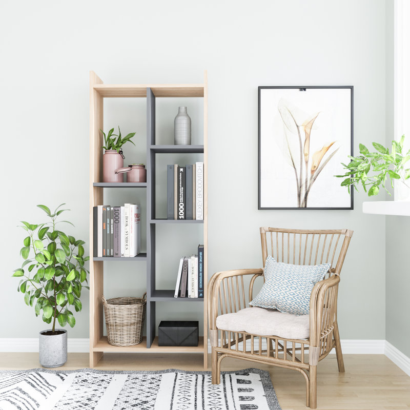 Gjylnaze Bookcase, Oak/Anthracite