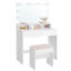 Coiffeuse de maquillage avec miroir et lumières, tabouret de coiffeuse rembourré, 9 lumières DEL à intensité variable-2143483993