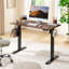 Bureau électrique debout, bureau à hauteur réglable, bureau assis-debout 24 po x 48 po, plateau en acajou / bois naturel-446613814-446613809