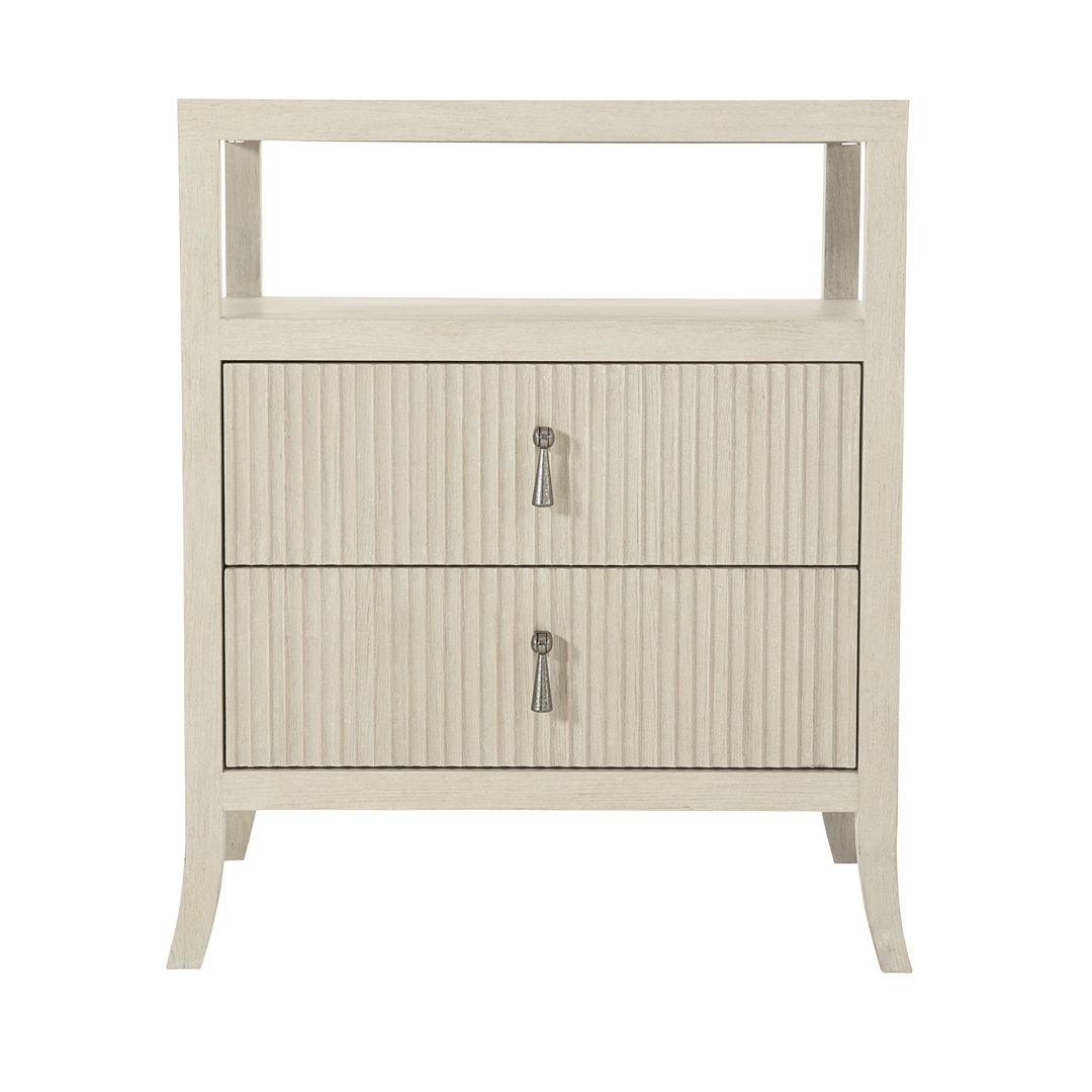 East Hampton 2 - Drawer Nightstand in Cerused Linen Bernhardt