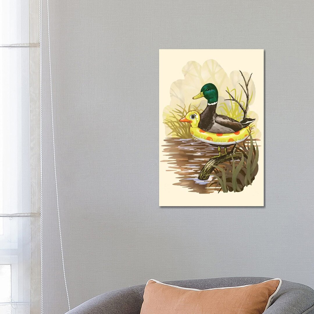 Duck In Training von Steven Rhodes - Galerie-verpackte Leinwand Giclée