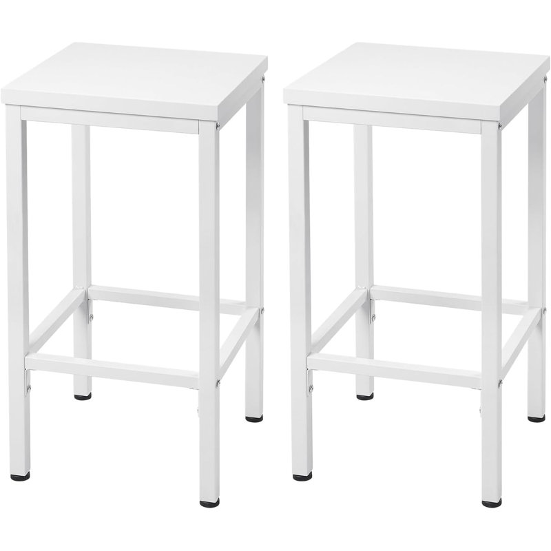 Michealla Counter Stool with Metal Frame, White
