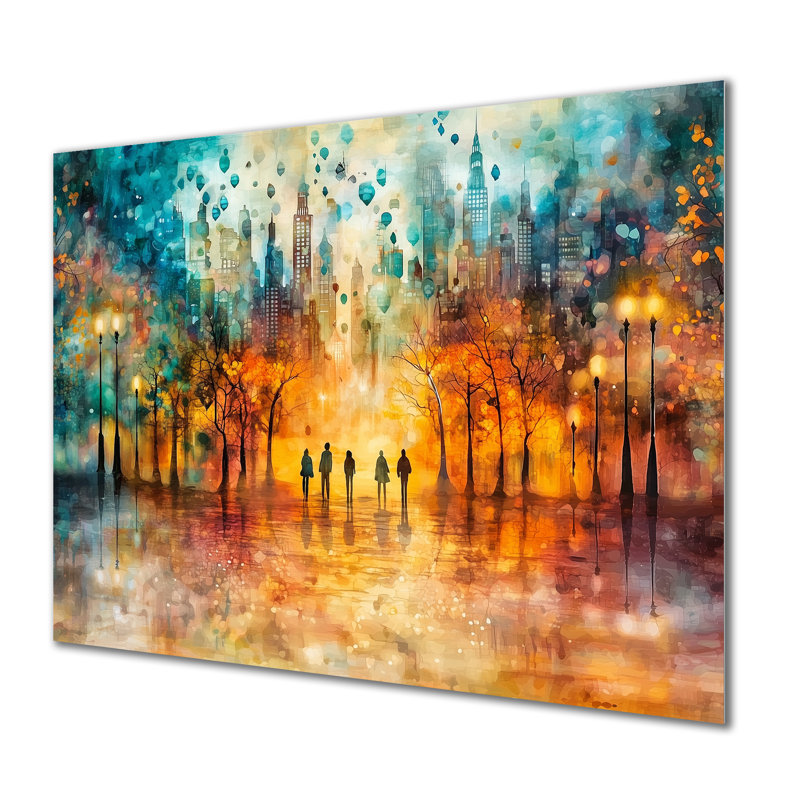 «Modern Evolve New York City Cityscape III», art mural abstrait en métal, impression moderne sur métal