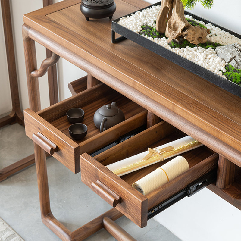 Élégante console multifonctionnelle en bois, H 35,43 po x l 39,37 po x P 13,78 po