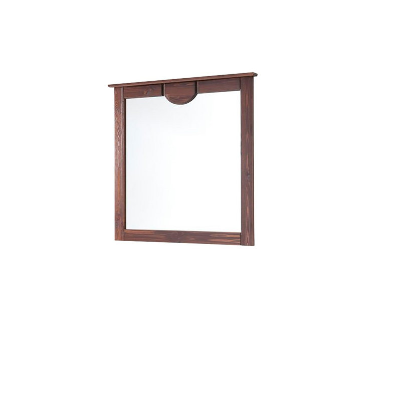 Cactier Wood Wall Mirror, Dark Brown