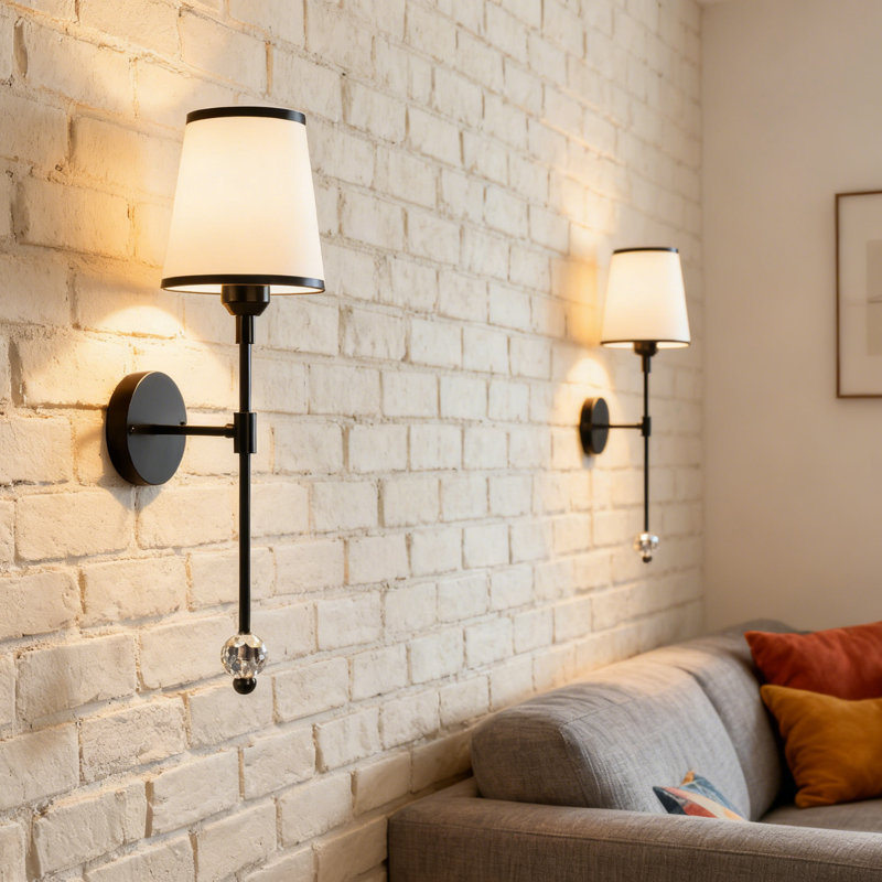 Ensemble de 2 appliques murales rechargeables pour le salon, la chambre et le couloir, Noir mat