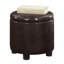 Repose-pieds de rangement rond en similicuir de 15,75 po avec couvercle réversible Ahl Arsy-1156217810