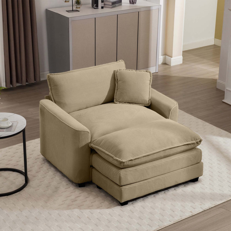 Fauteuil avec repose-pieds 42,25 po, Tanné