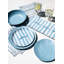 Assiette à salade à rayures en mélamine Sardinia NewWave - bleu - 8,5 po - ensemble de 6