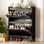 Armoire de rangement à chaussures en miroir avec 2 tiroirs rabattables-372772172